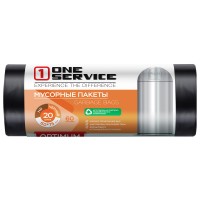 ONE service Пакеты для мусора Optimum HD 60*75см 60л/20шт черный (50шт/ящ)
